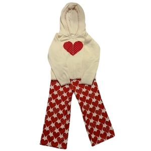 Gymboree Set Valentine Sweater Pants vintage 3/4